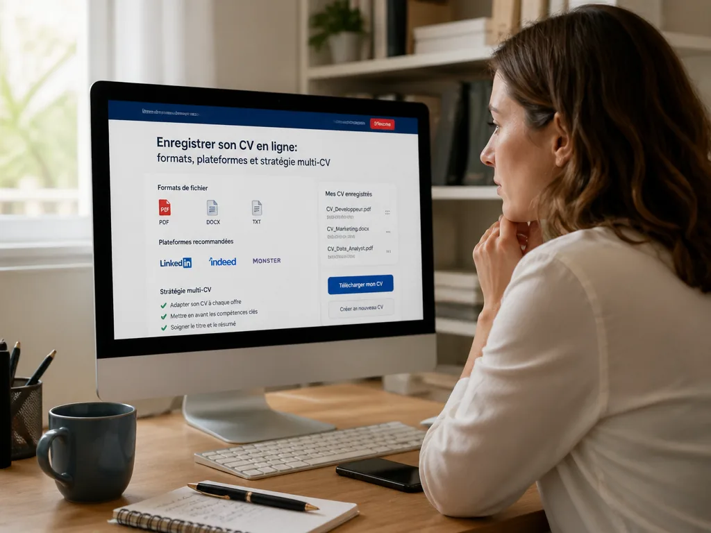 Enregistrer son CV en ligne : formats, plateformes et stratégie multi-CV
